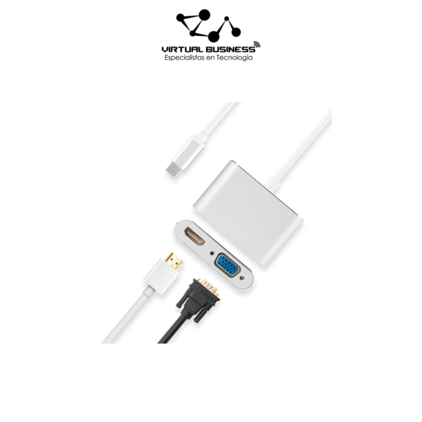 adaptador convertidor usb c a hdmi vga cusco