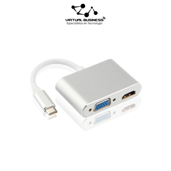 adaptador convertidor usb c a hdmi vga cusco