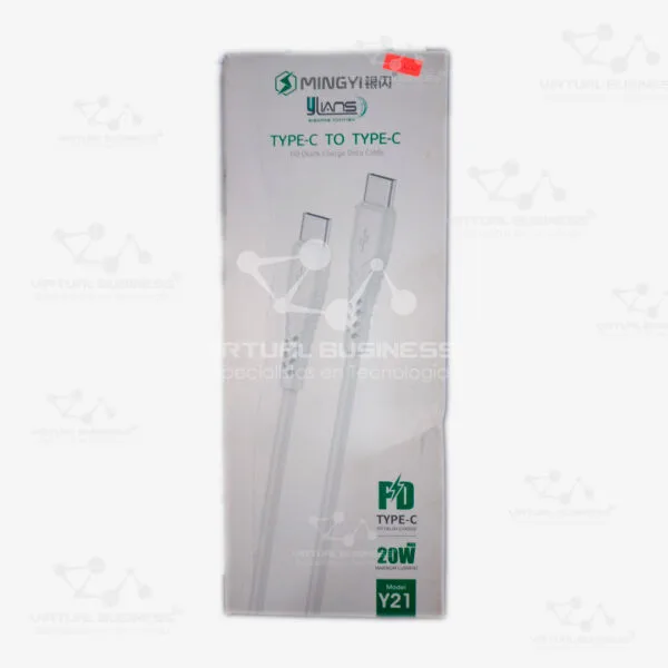 CABLE DE DATOS MINGYI Y-21 1 METRO USB-C A USB-C 20W