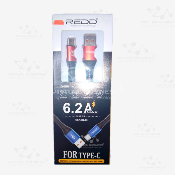 CABLE DE DATOS REDD RD-2024 1 METRO USB A USB-C 55W 6.2A