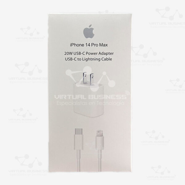 CARGADOR IPHONE 14 PRO MAX 20W USB-C POWER ADAPTER USB-C TO LIGHTNING CABLE