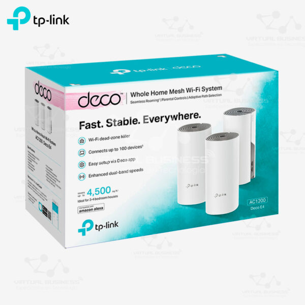 SISTEMA WI-FI MESH TP-LINK AC1200 DECO E4 (PAQUETE DE 3)