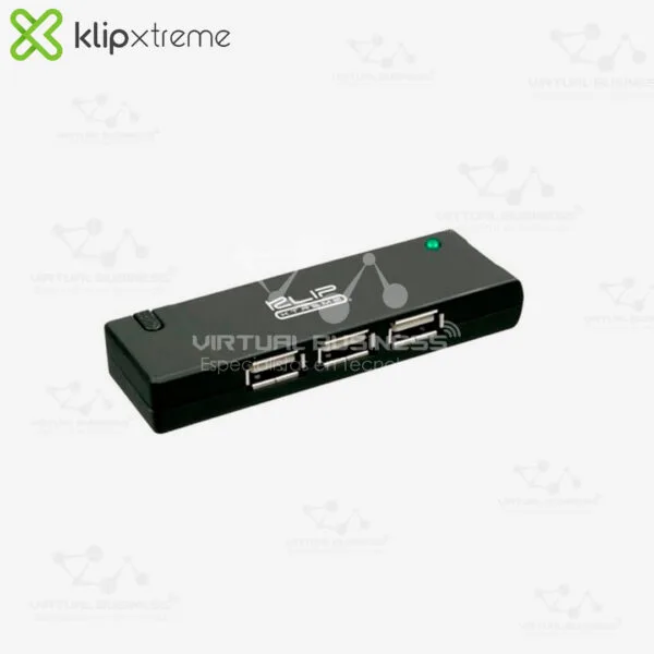 CONCENTRADOR USB KLIP EXTREME BLACK 4 PUERTOS KUH-410