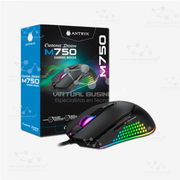 MOUSE GAMER ANTRYX CHROME STORM M750