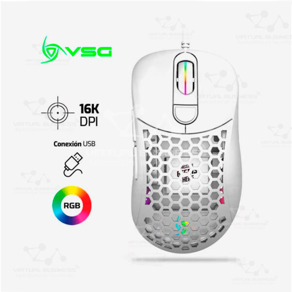 MOUSE GAMER VSG AQUILA AIR BLANCO MATE