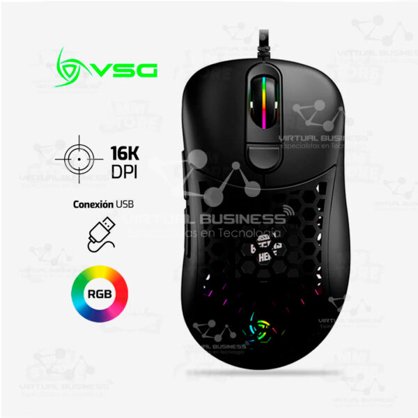 MOUSE GAMER VSG AQUILA AIR NEGRO MATE