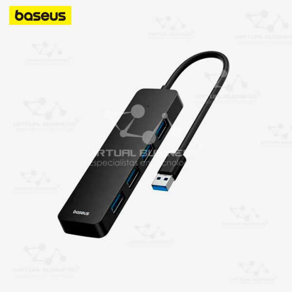 ADAPTADOR BASEUS 4 EN 1 USBA A USB3.0*4 NEGRO 15CM