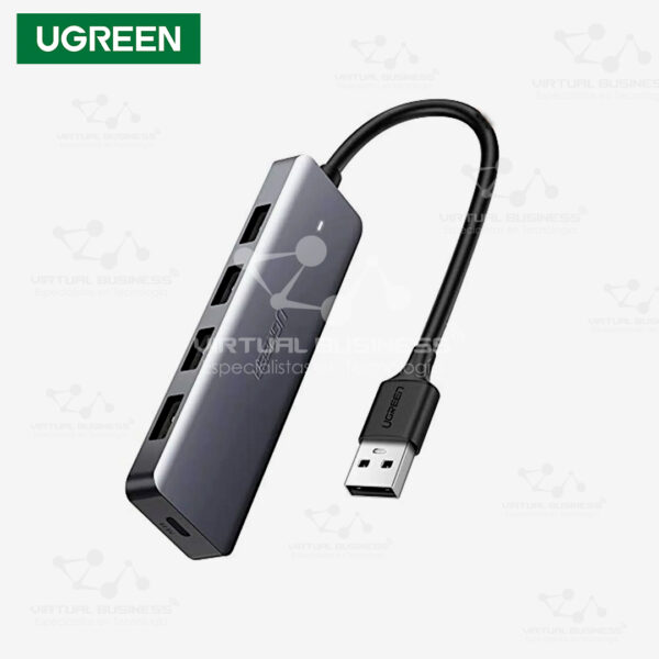 ADAPTADOR UGREEN HUB USB3.0 4 PUERTOS CON FUENTE DE ALIMENTACIÓN USB-A CM219-50985