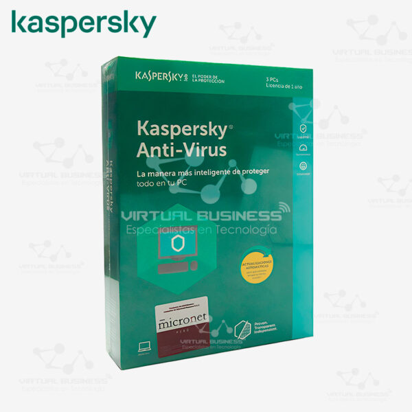 ANTIVIRUS KASPERSKY 3 PCS 1 AÑO