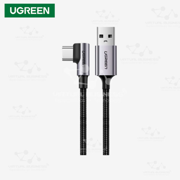 CABLE UGREEN ÁNGULO RECTO USB-A A USB-C 1M GRIS US284