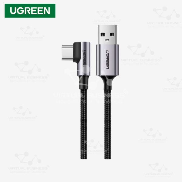 CABLE UGREEN ÁNGULO RECTO USB-A A USB-C 2M GRIS US284