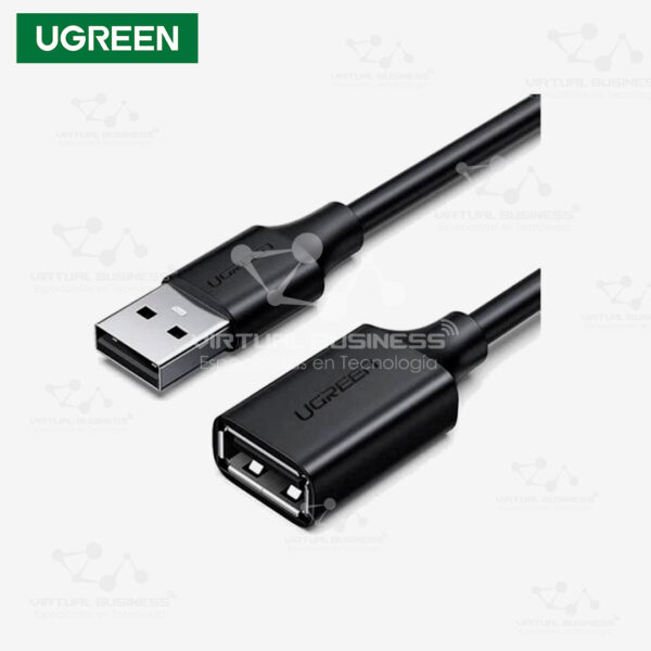 CABLE UGREEN USB 2.0 MACHO A HEMBRA 1M NEGRO US102