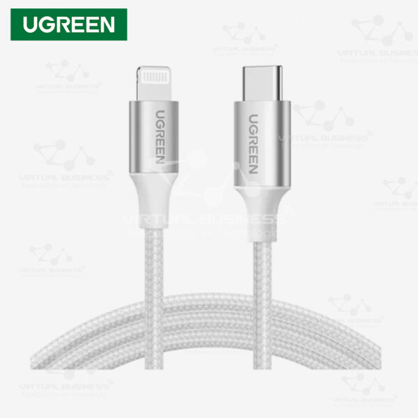 CABLE UGREEN USB-C A LIGHTNING 1M PLATEADO US304