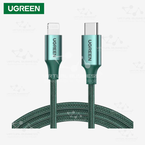 CABLE UGREEN USB-C A LIGHTNING 1M VERDE US304