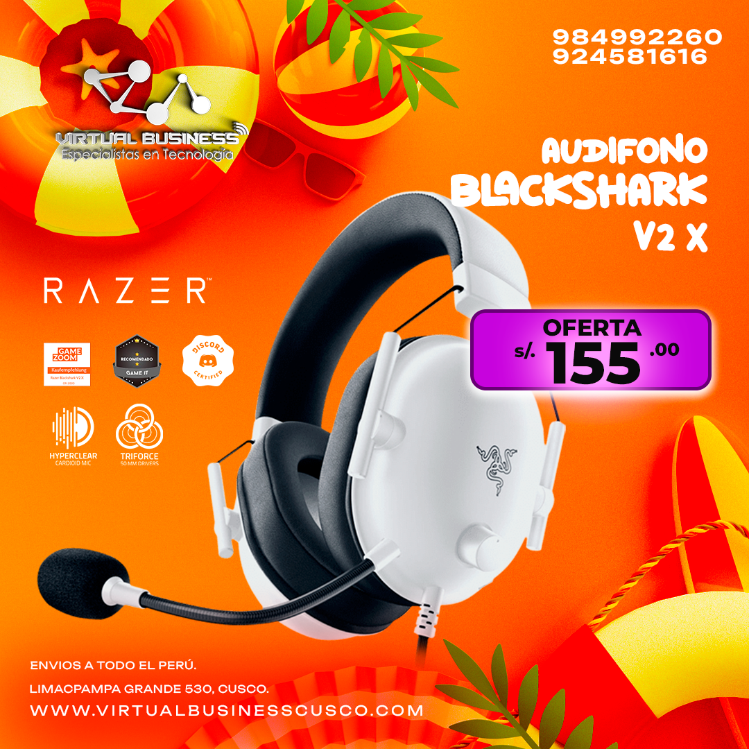 Combo Verano AUDIFONO BLACKSHARK V2 X BLANCO