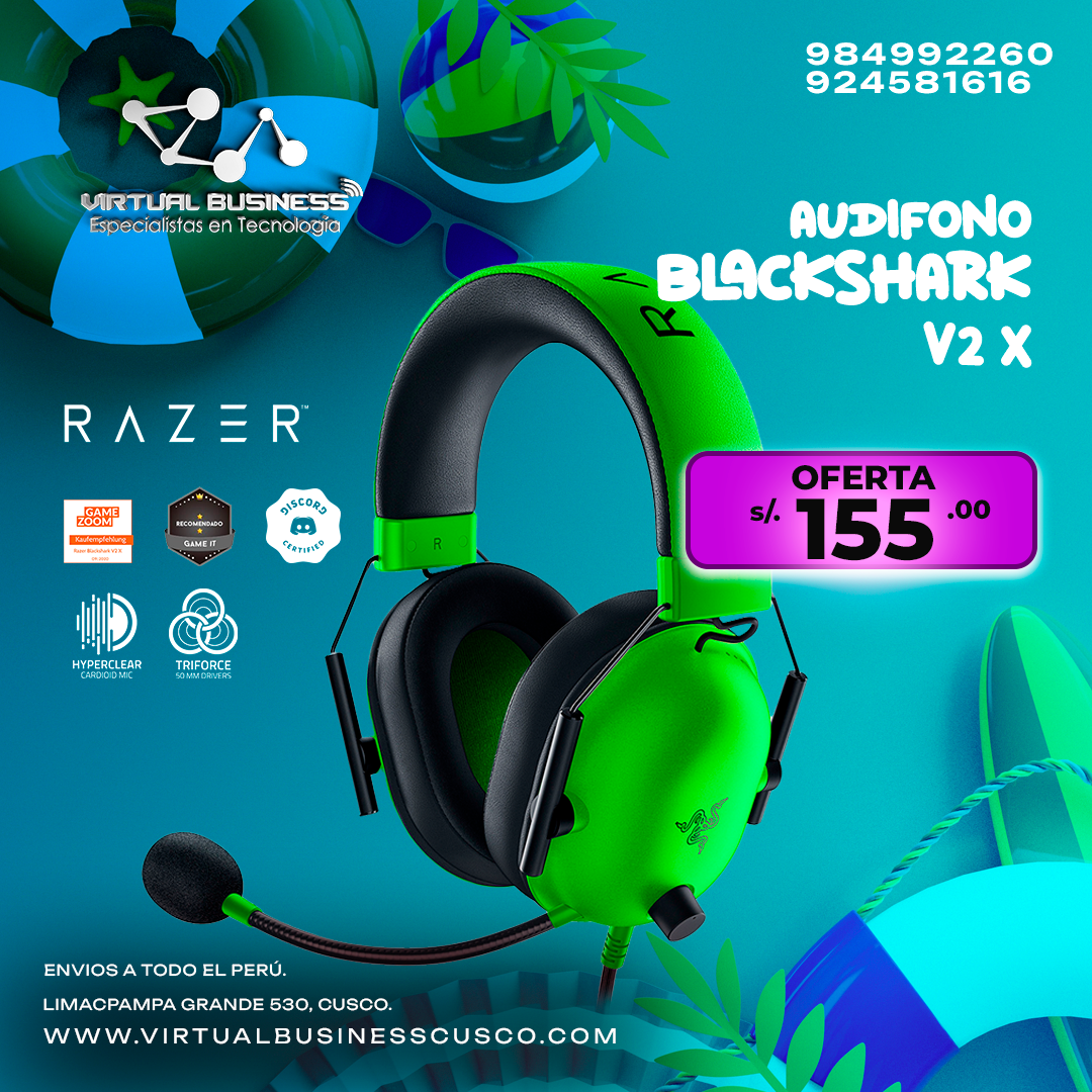 Combo Verano AUDIFONO BLACKSHARK V2 X VERDE