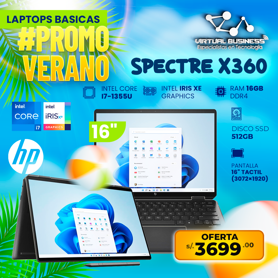 Combo Verano LAPTOP SPECTRE X360 HP