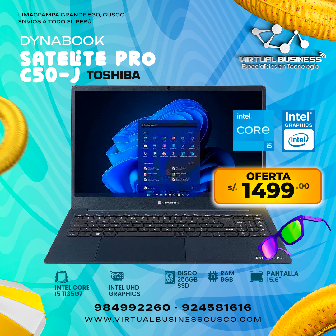 Combo Verano laptop dynabook satelite pro c50-j toshiba