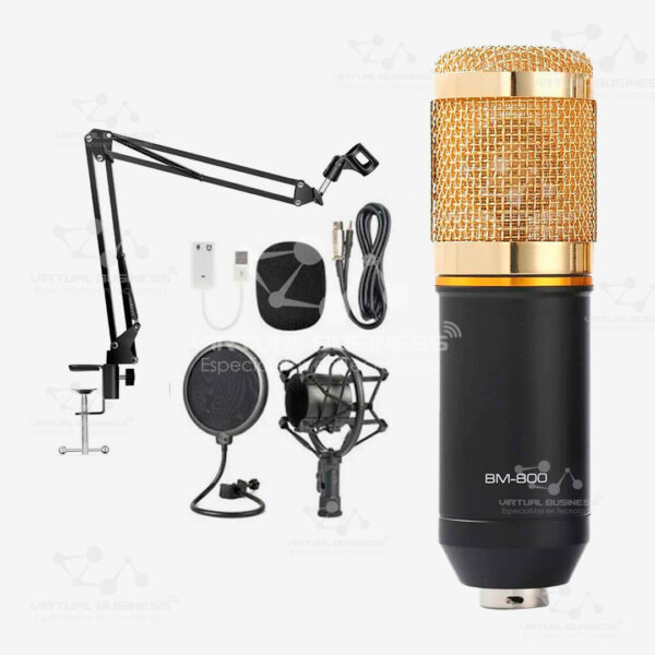 KIT DE PODCAST CON MICRÓFONO CONDENSADOR BM800