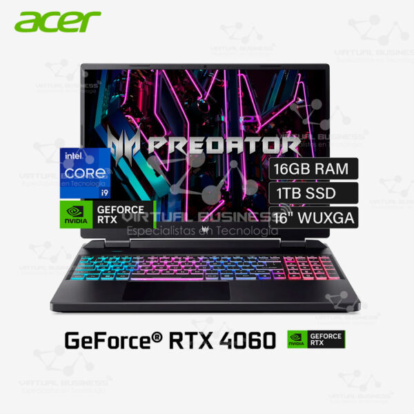 LAPTOP GAMER ACER PREDATOR HELIOS NEO16 INTEL CORE I9-14TH