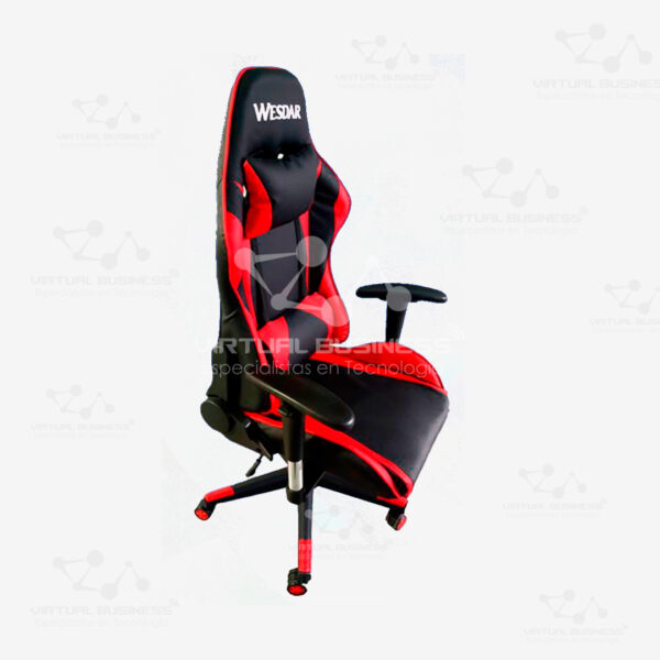 SILLA GAMER WESDAR RC-763 NEGRO ROJO