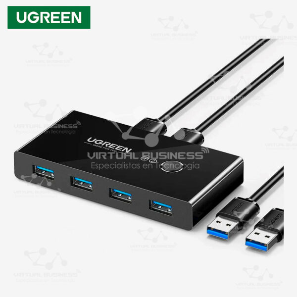 SWITCH BOX USB UGREEN 2 PUERTOS 4 ENTRADAS US216